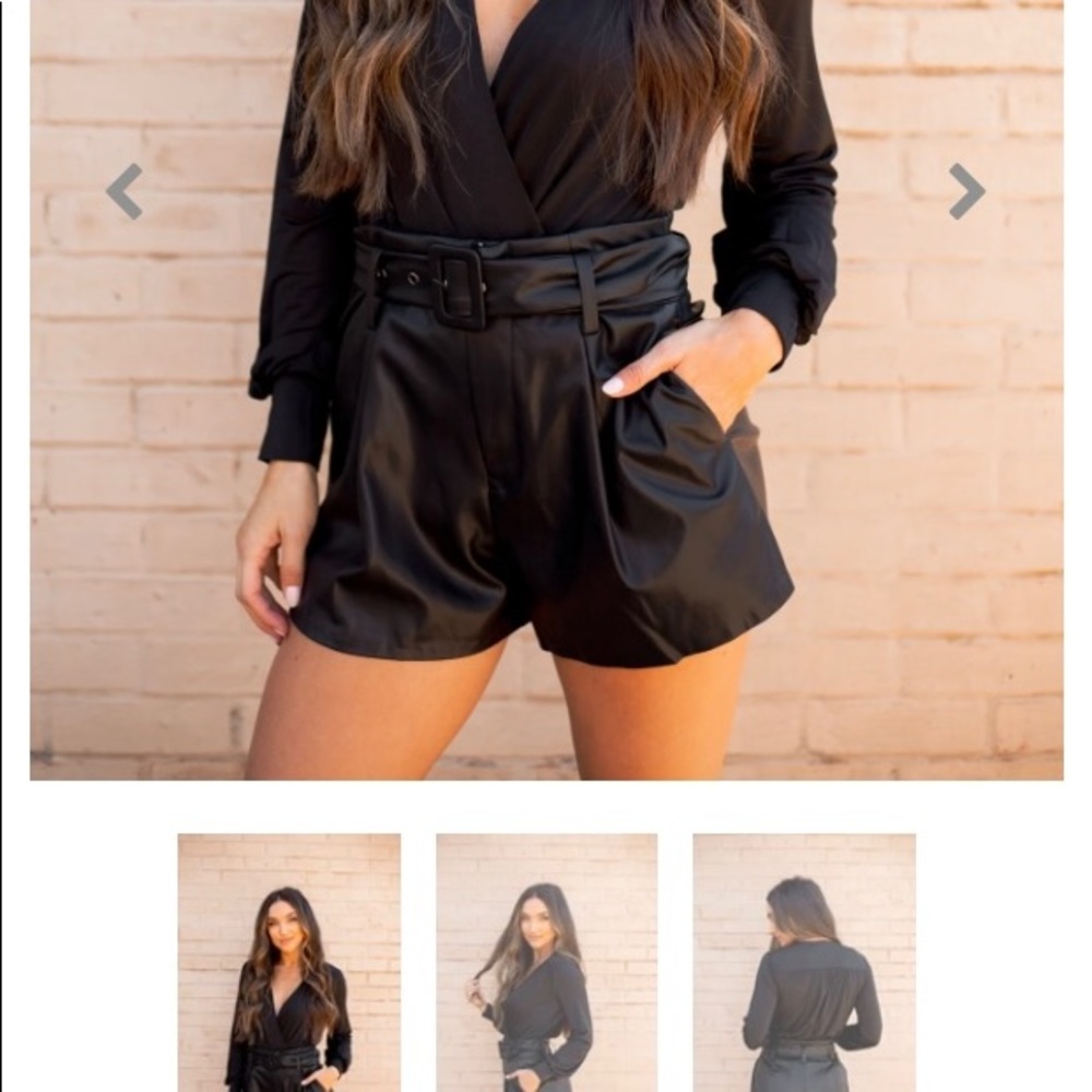 Black Leather Shorts
